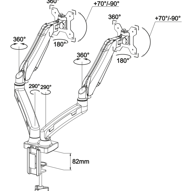 alza ergo APW-EGARD50B D50 Double Monitor Arm User Manual